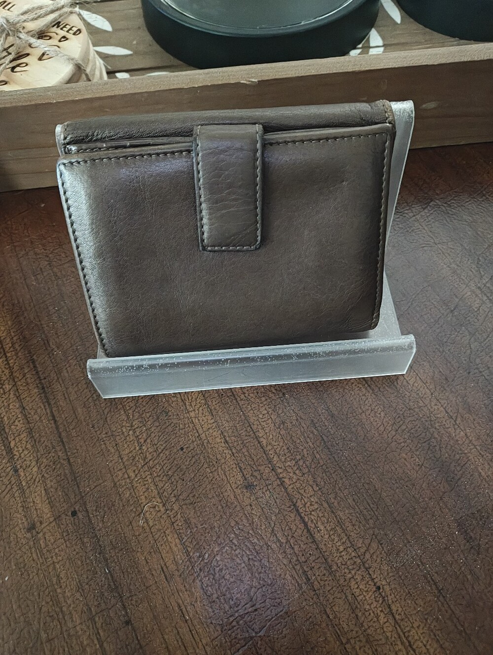 Salvatore Ferragamo Dark Brown Leather Compact Wallet with Gold-Tone Hardware - Picture 3 of 16